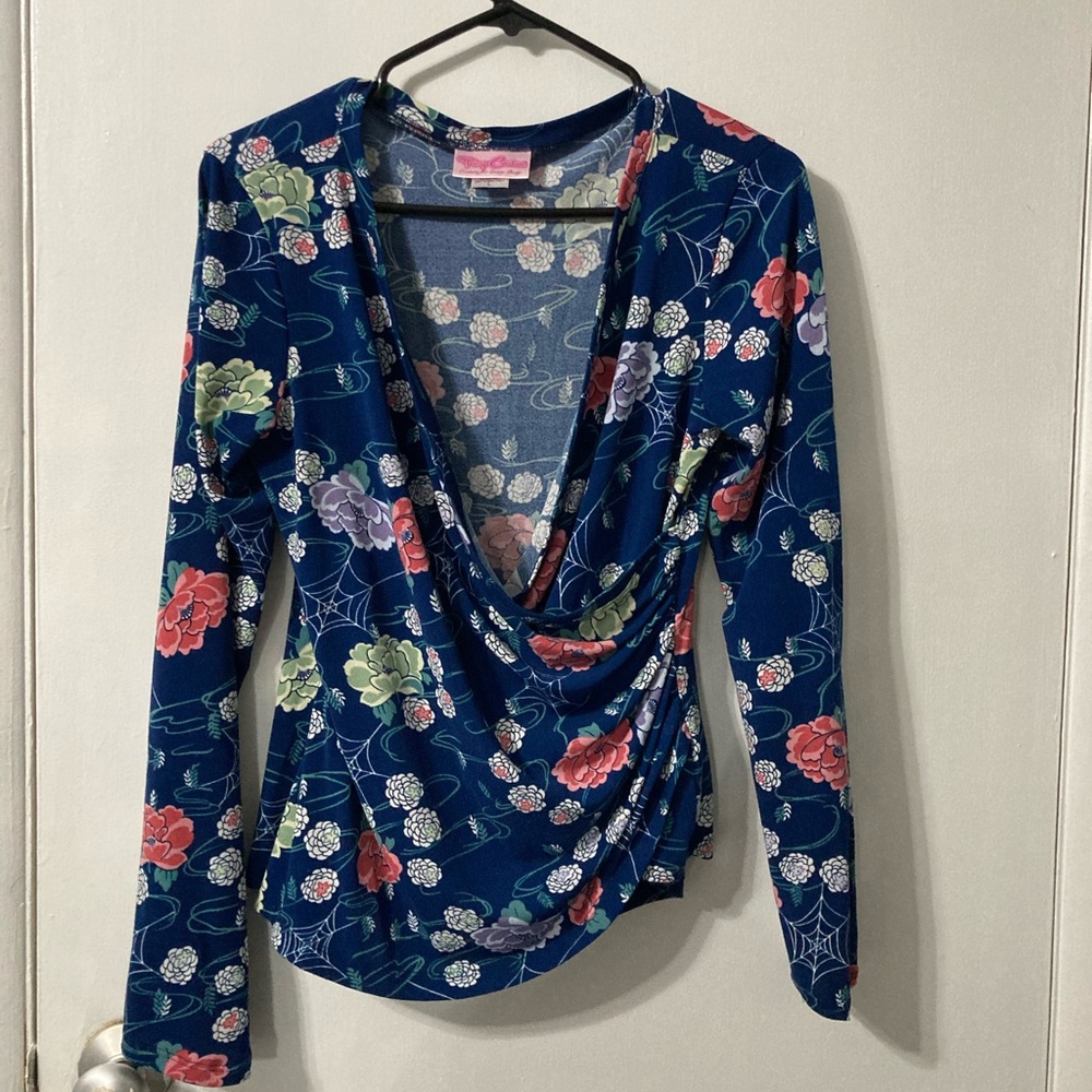 Pinup Girl Clothing Faux Wrap Top